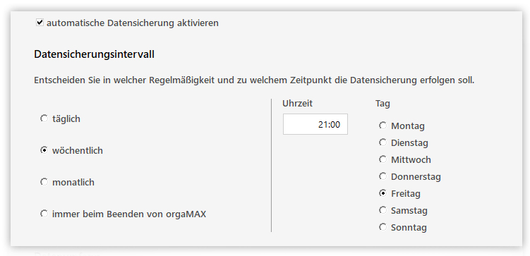 Sicherung PRO Intervall