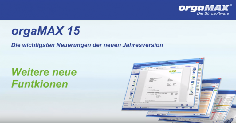 Weitere Funktionen orgaMAX 15